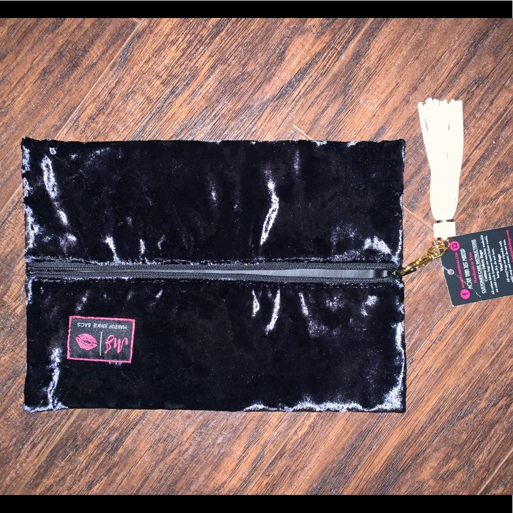 Black Velvet Medium Makeup Junkie Bag